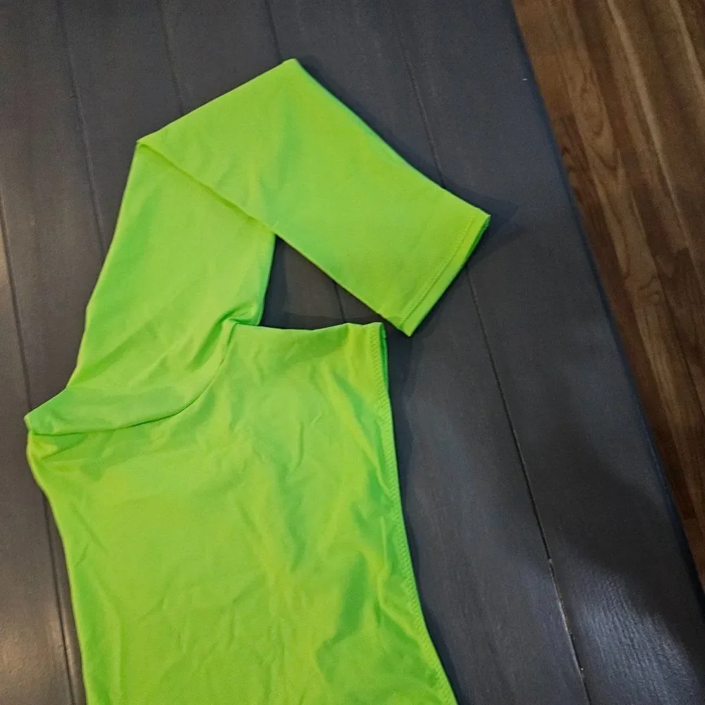 SKIMS Women's Neon Green Signature Swim Long Sleeve Shrug Size XL
